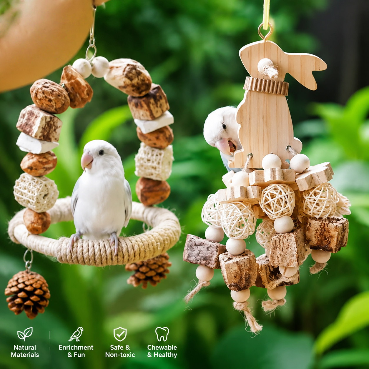 Natural Foraging & Chew Swing for Parrots
