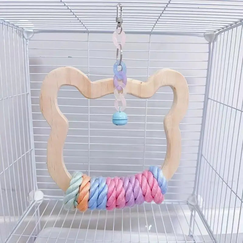 Rainbow Animal Swing Perch for Parrots