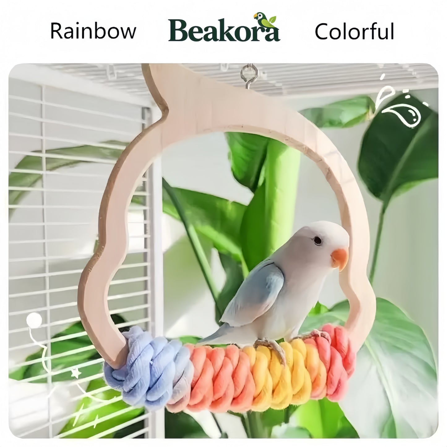 Rainbow Animal Swing Perch for Parrots