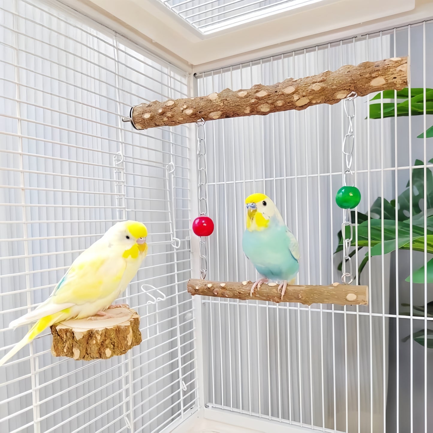 Natural Pepperwood Bird Swing & Perch Platform