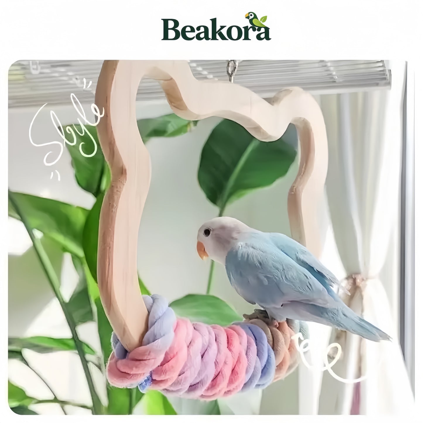 Rainbow Animal Swing Perch for Parrots