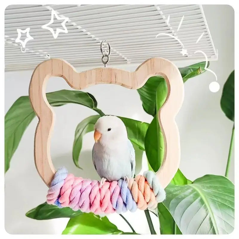 Rainbow Animal Swing Perch for Parrots