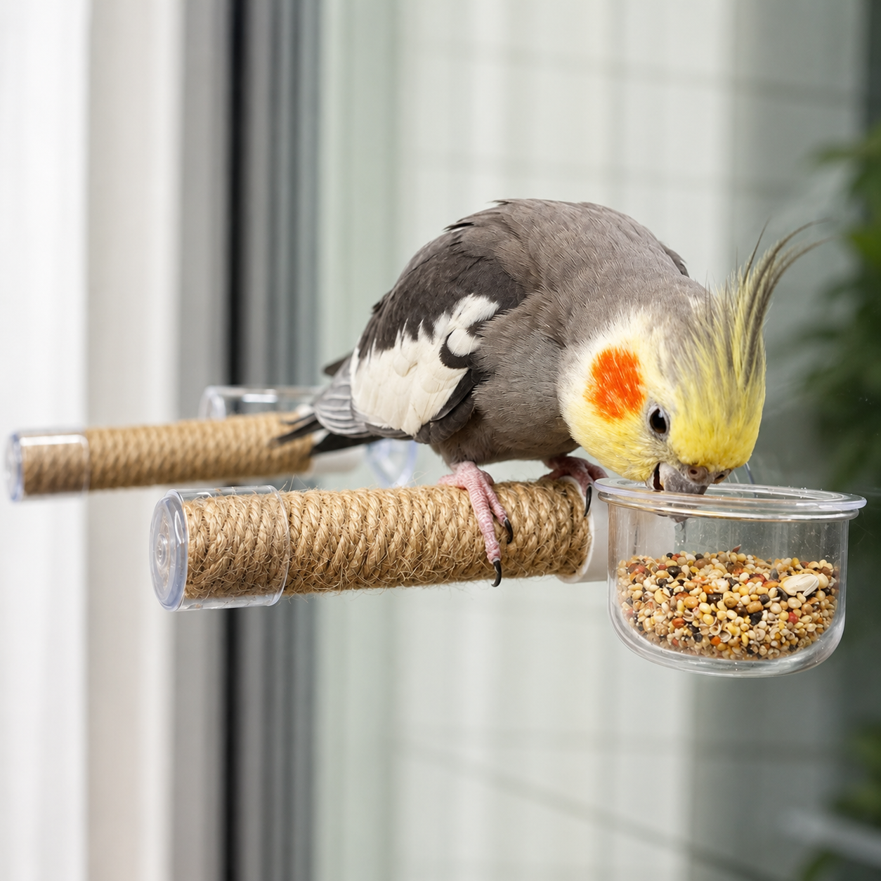 Suction Cup Window Bird Perch