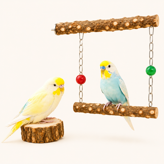 Natural Pepperwood Bird Swing & Perch Platform