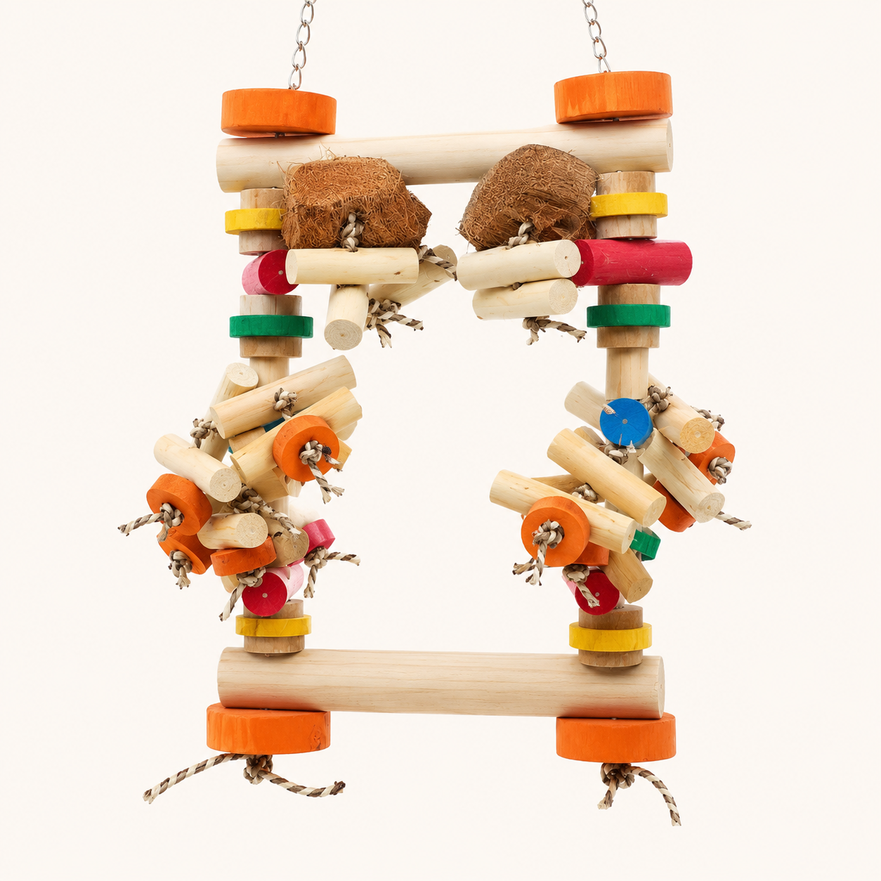 Wooden Swing Bridge Playground for Parrots