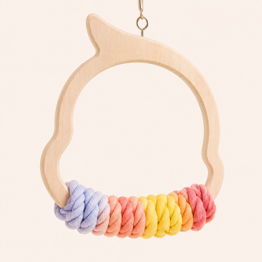 Rainbow Animal Swing Perch for Parrots
