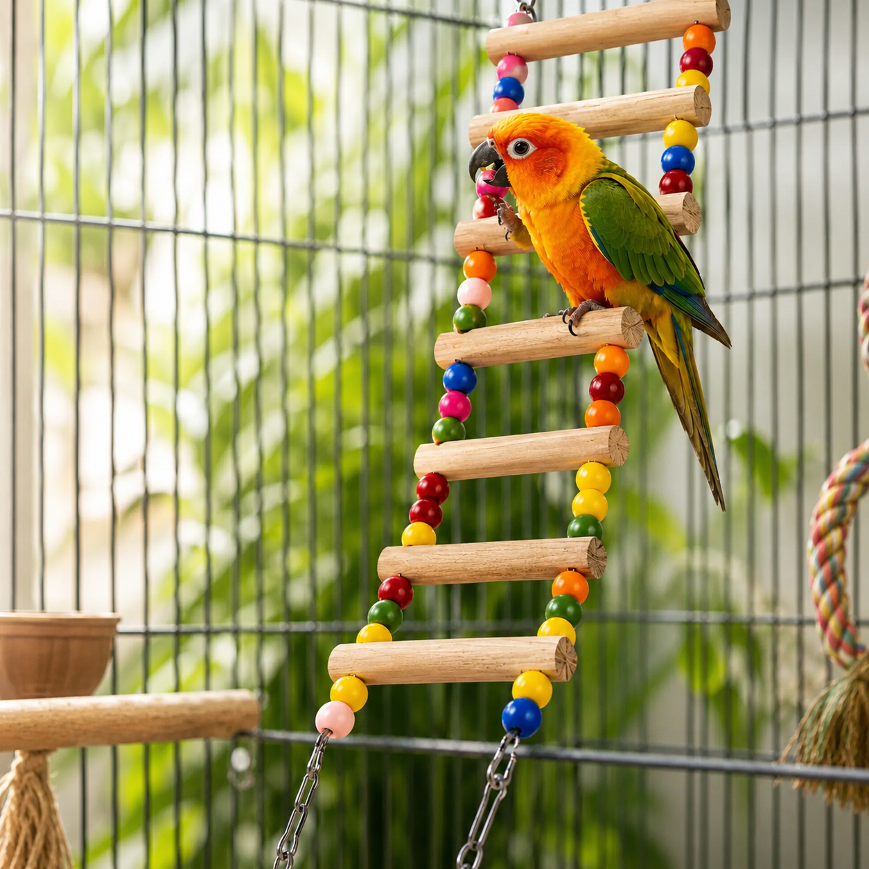 Rainbow Parrot Climbing & Play Ladder