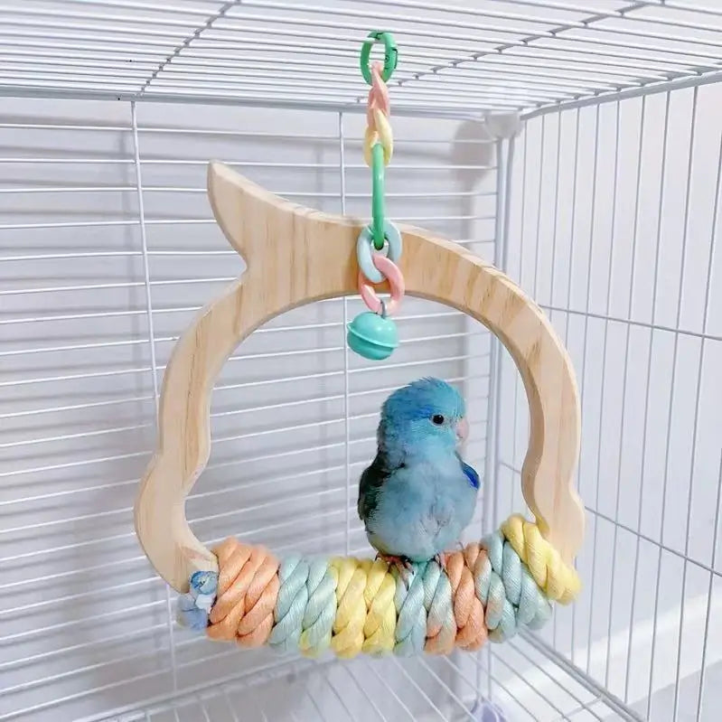 Rainbow Animal Swing Perch for Parrots