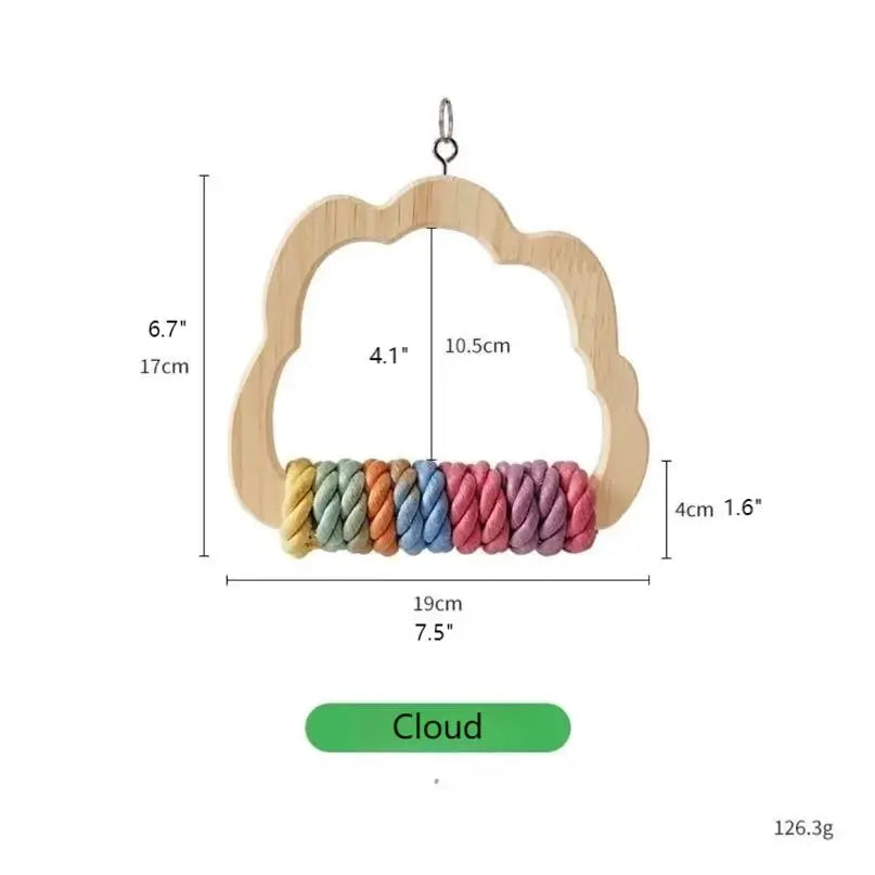 Rainbow Animal Swing Perch for Parrots