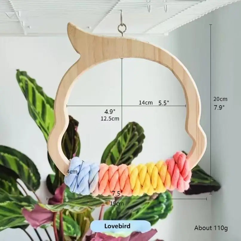 Rainbow Animal Swing Perch for Parrots