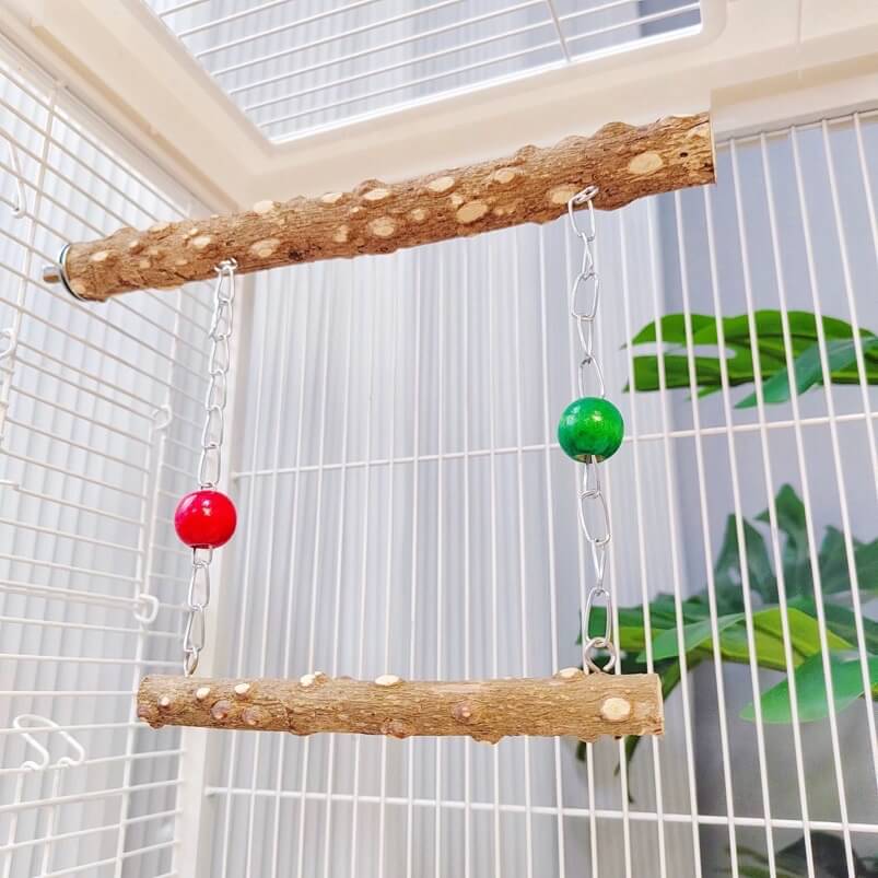 Natural Pepperwood Bird Swing & Perch Platform