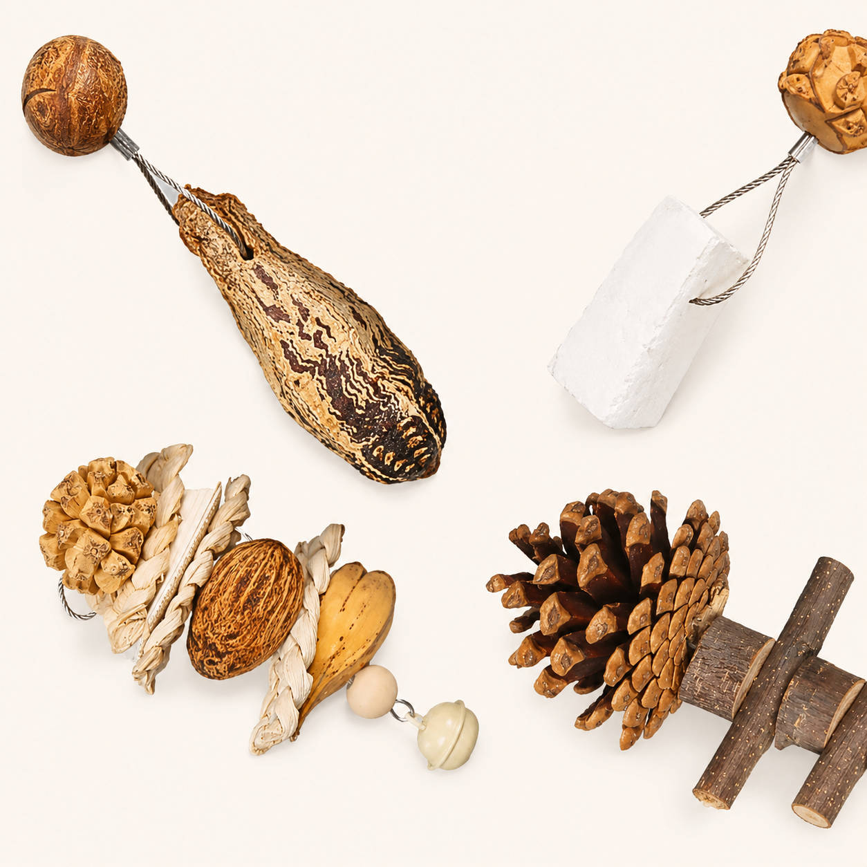 Fruity Crunch Chew Toy – Natural Bird Enrichment Treat