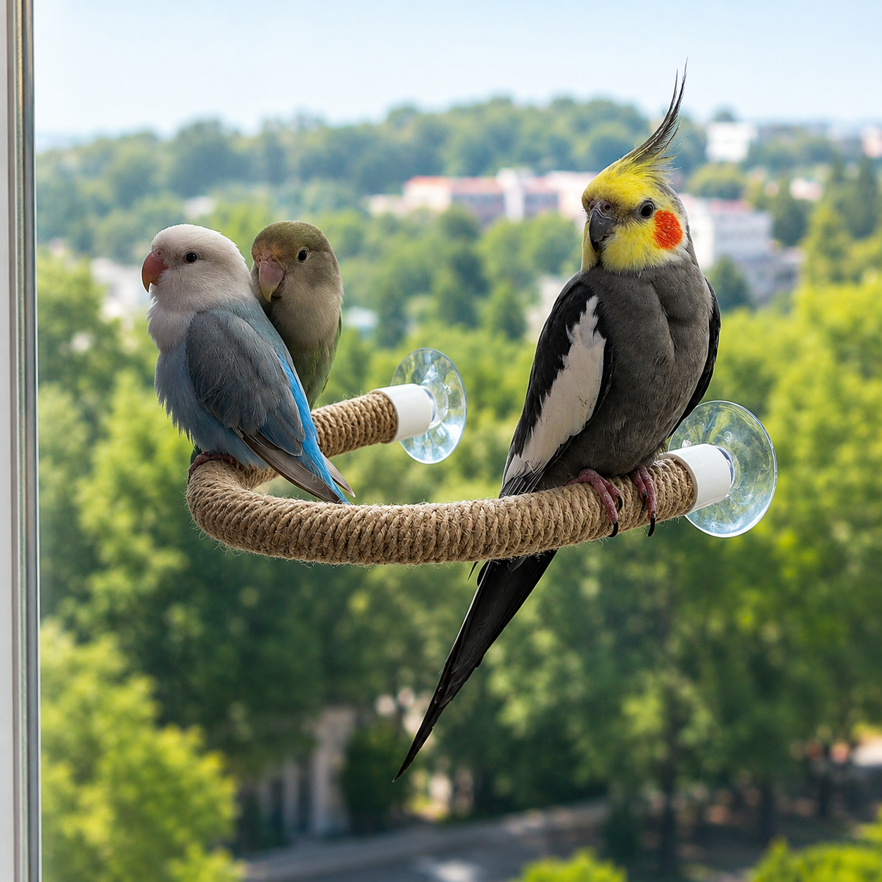 Suction Cup Window Bird Perch