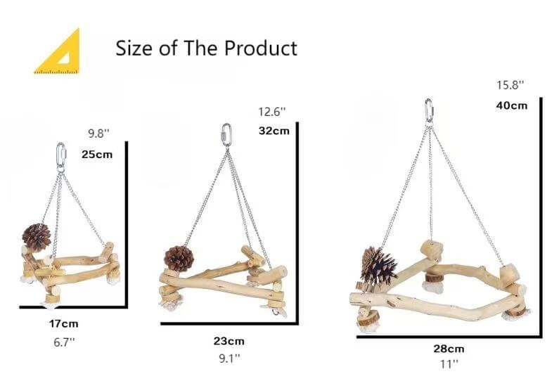 Triangle Swing Perch for Parrots