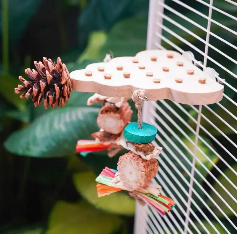 Cork Pull Puzzle & Foraging Toy for Parrots