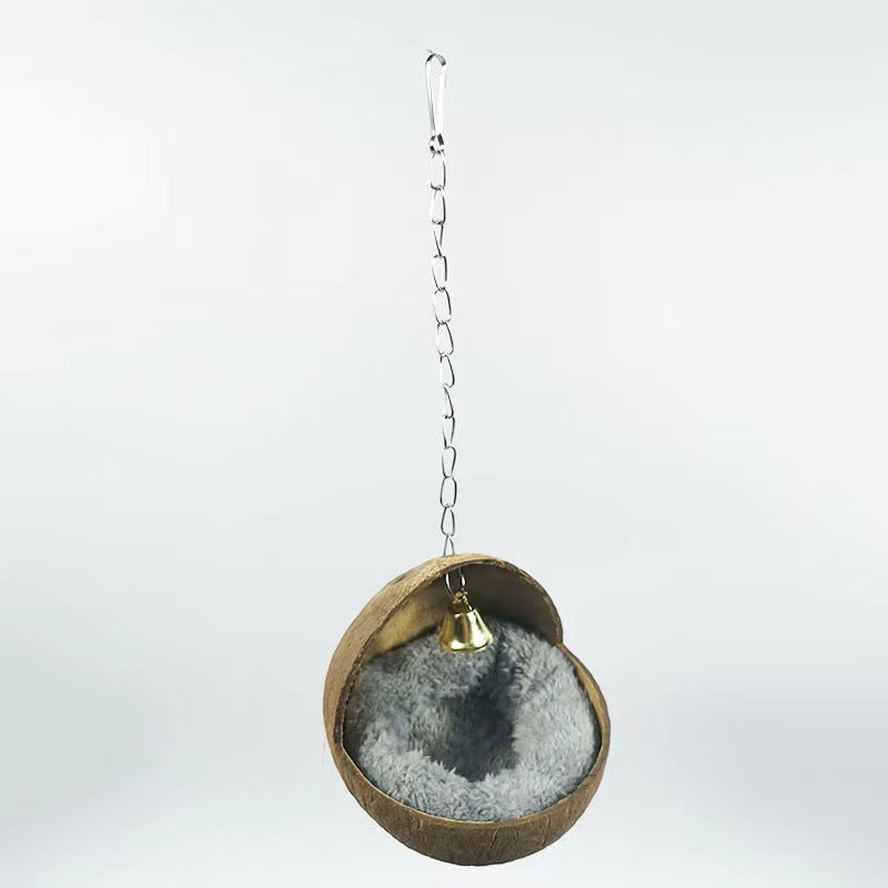 Natural Coconut Shell Nest Hut for Birds