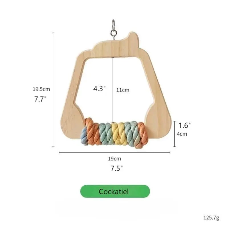 Rainbow Animal Swing Perch for Parrots