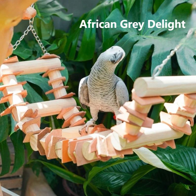 Natural Log Swing Perch for Large Parrots