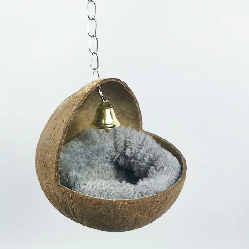 Natural Coconut Shell Nest Hut for Birds
