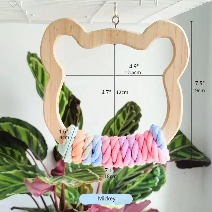 Rainbow Animal Swing Perch for Parrots